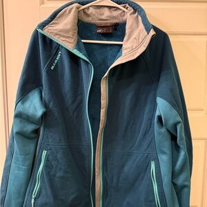Mammut Teal and Gray Fleece Jacket Size XL